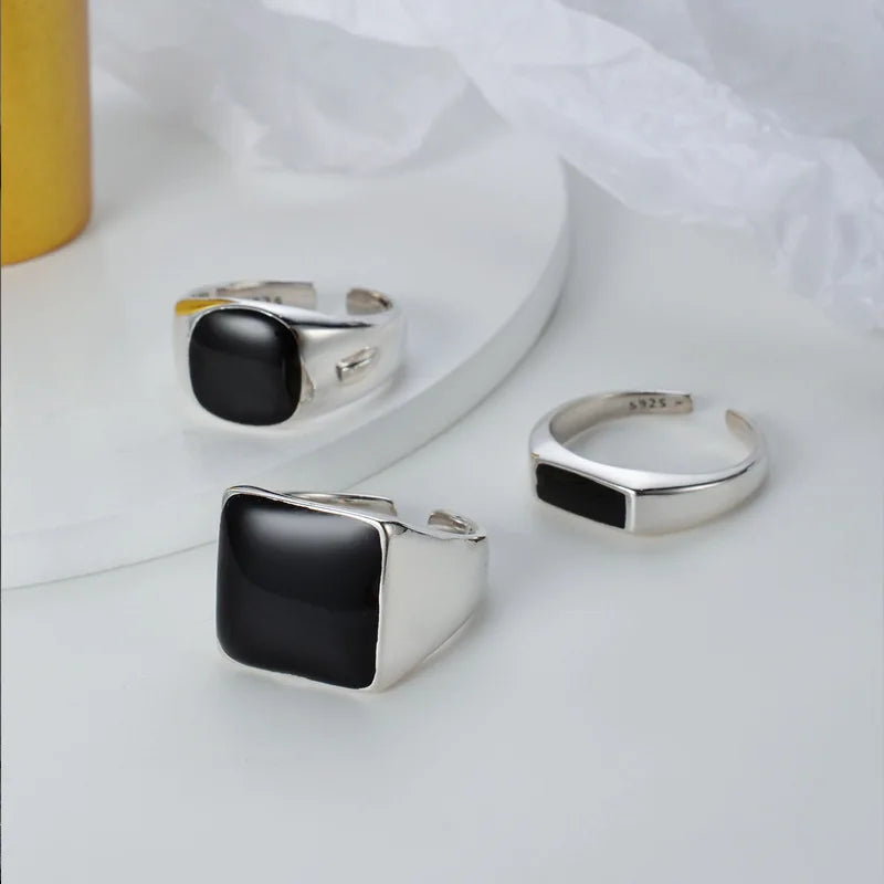 Bague épaisse chevalière en émail R1283