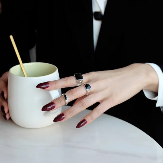Bague épaisse chevalière en émail R1283