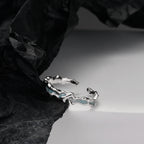 Bague irrégulière en émail menthe R1176