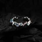 Bague irrégulière en émail bleu R1162