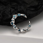Bague irrégulière en émail bleu R1162