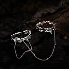 Bague enchaînée à pampilles florales en émail R1192