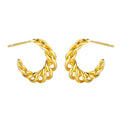 Boucles d'oreilles créoles en filigrane tressé E1032