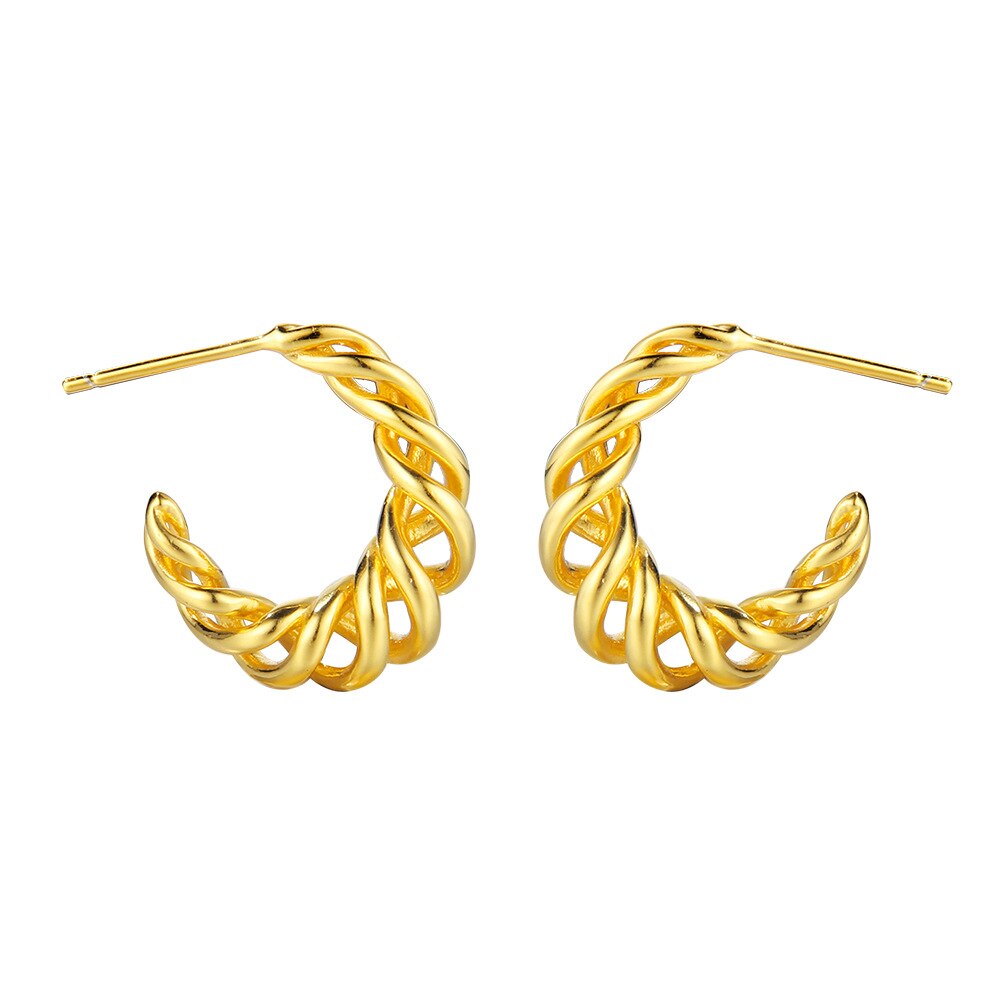 Boucles d'oreilles créoles en filigrane tressé E1032
