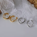 Boucles d'oreilles en fil épais pavé E1085 1 pièce