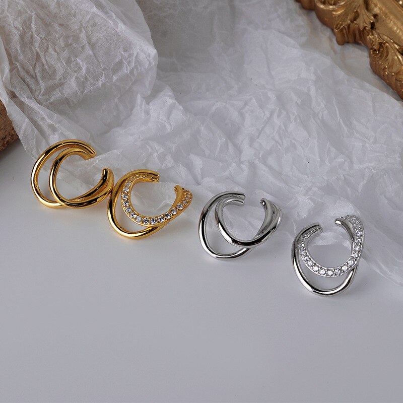 Boucles d'oreilles en fil épais pavé E1085 1 pièce