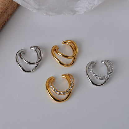 Boucles d'oreilles en fil épais pavé E1085 1 pièce