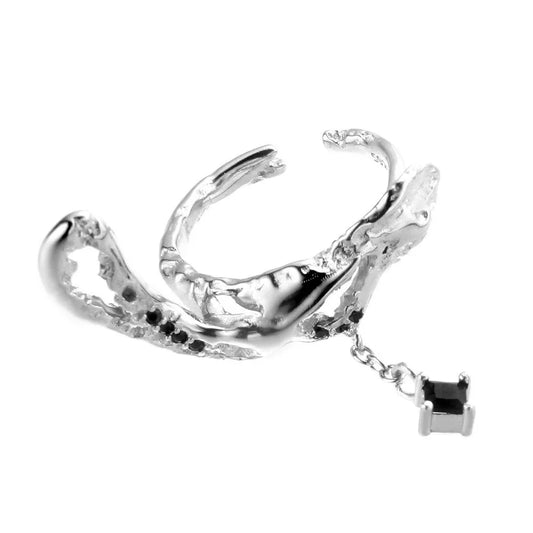 Bague irrégulière en forme de goutte enchaînée R1170