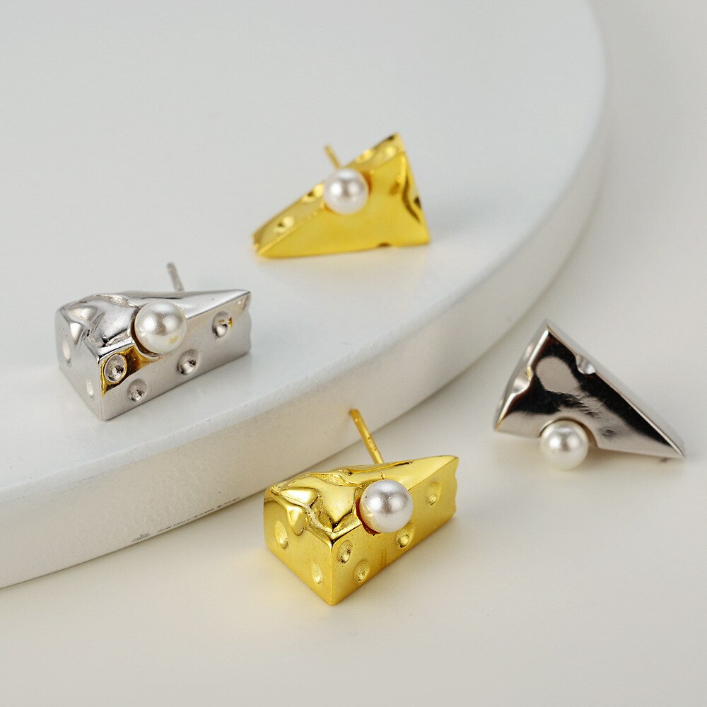 Boucles D'Oreilles Piercing Tranche De Fromage E1034