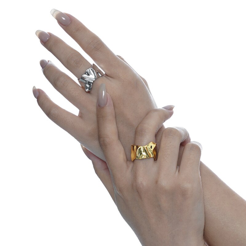 Bague à motif de papier d'aluminium émietté R1042