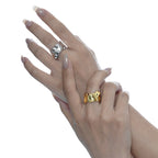 Bague à motif de papier d'aluminium émietté R1042