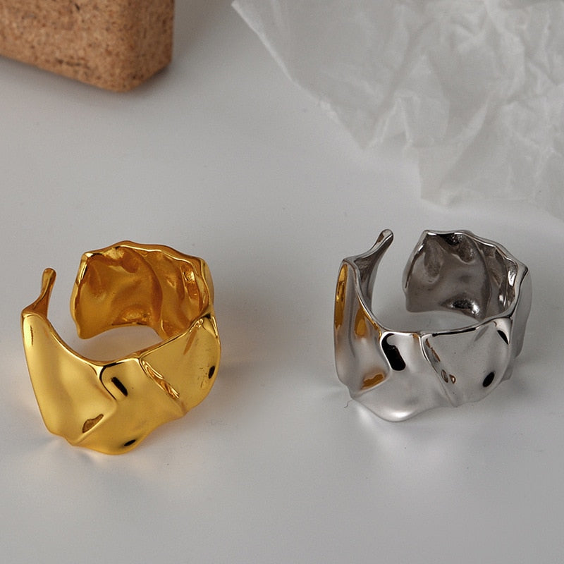 Bague à motif de papier d'aluminium émietté R1042