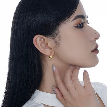 Boucles D'oreilles Clip Créoles Découpées E1036 1 Pièce