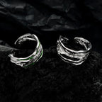 Bague irrégulière large en bande d'émail R1242