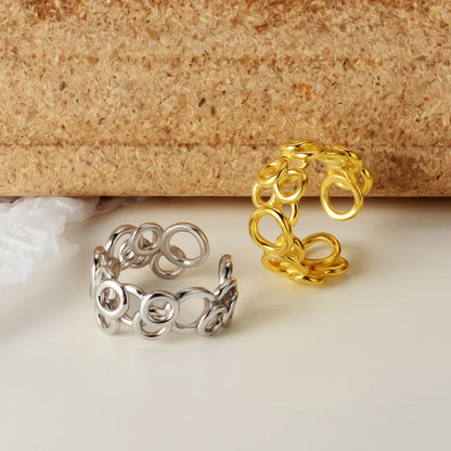 Bague Solide Maillons Géométriques R1149