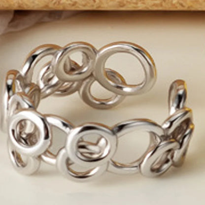 Bague Solide Maillons Géométriques R1149