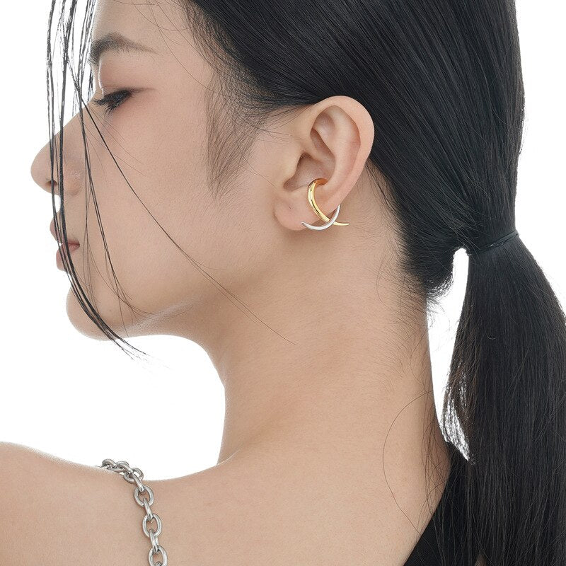 Boucle d'oreille géométrique en fil épais E1027 1 pièce