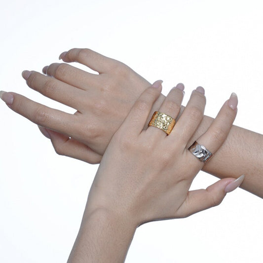 Bague épaisse texturée large R1037