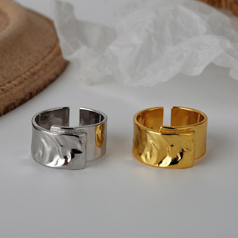 Bague épaisse texturée large R1037