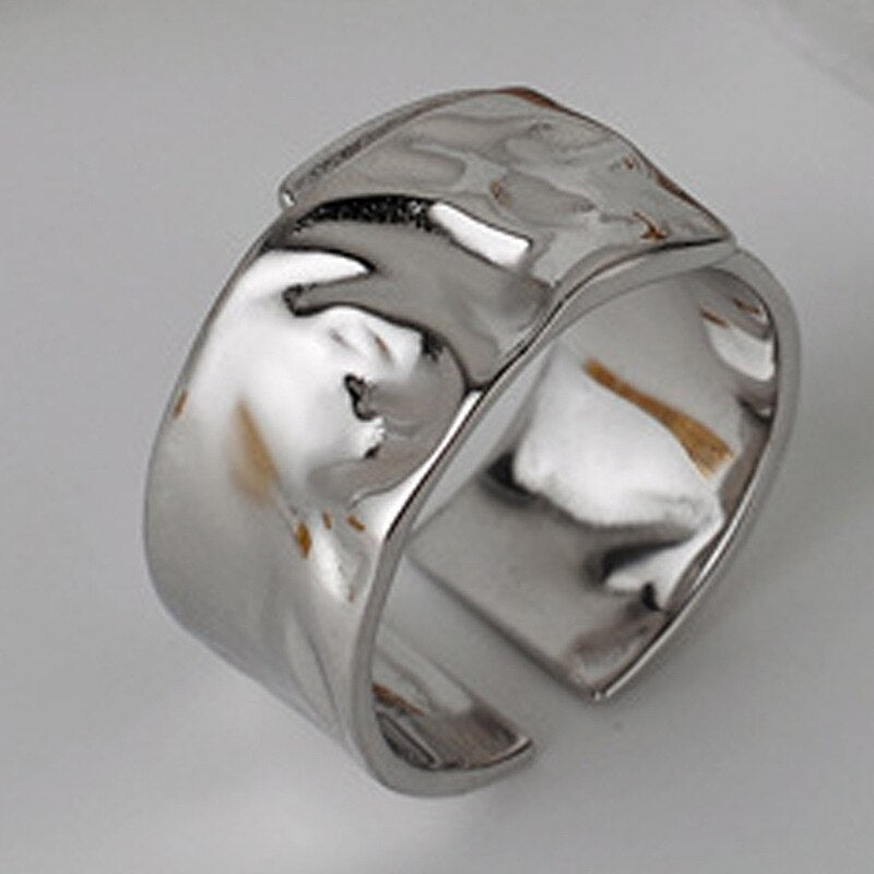 Bague épaisse texturée large R1037