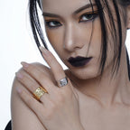 Bague épaisse texturée large R1037