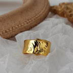 Bague épaisse texturée large R1037