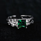 Bague CZ irrégulière martelée R1244