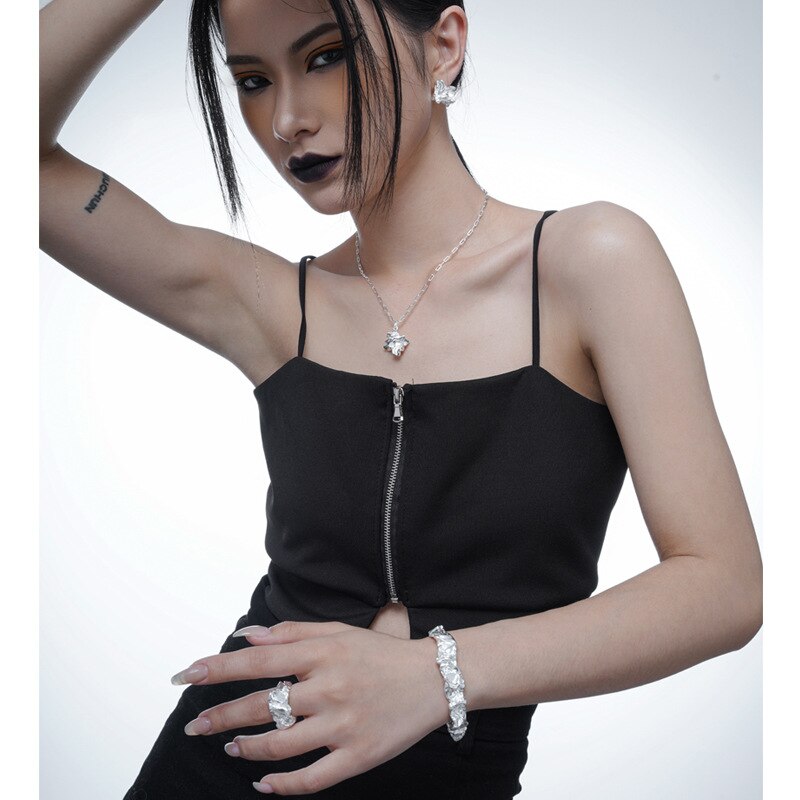 Anneau ouvert motif émietté R1070