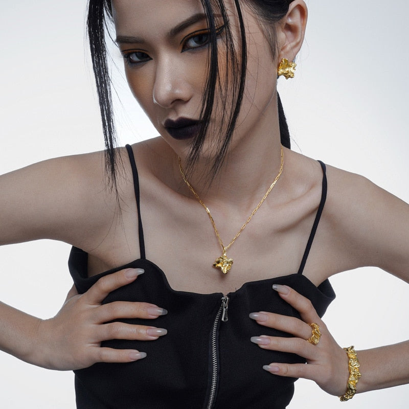 Anneau ouvert motif émietté R1070