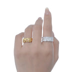Bague battue irrégulière faite à la main R162