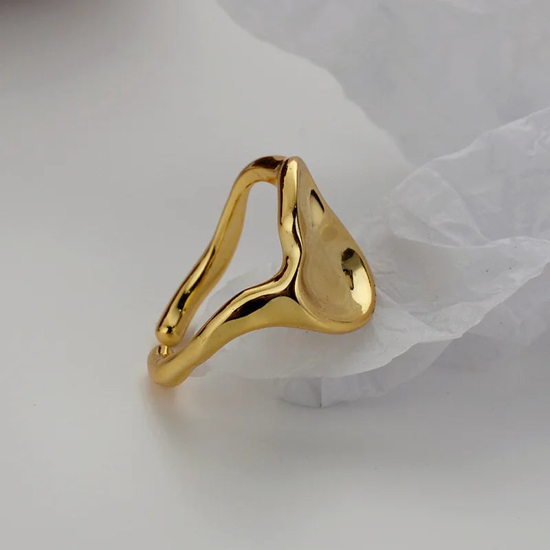 Bague à disque épais impressionniste R1136