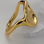 Bague à disque épais impressionniste R1136