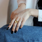 Bague à disque épais impressionniste R1136