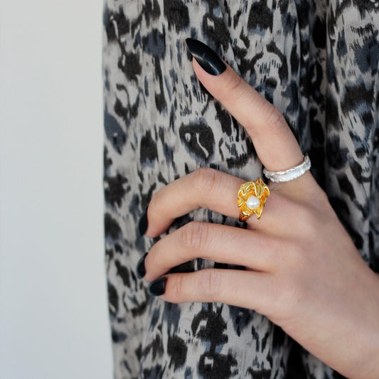 Bague Perle Fleur Impressionniste R1010