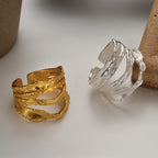 Bague faite à la main avec bandes impressionnistes R167
