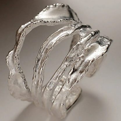 Bague faite à la main avec bandes impressionnistes R167