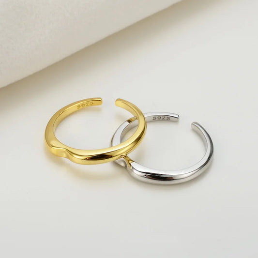 Bague polie à bande irrégulière R1129