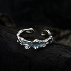 Bague irrégulière en émail bleu R1223