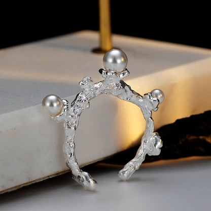 Bague irrégulière en perles de coquillage R1215