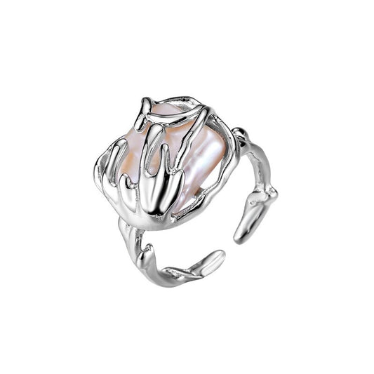 Bague perle baroque chic français R1226