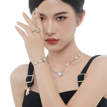 Bague perle baroque chic français R1226