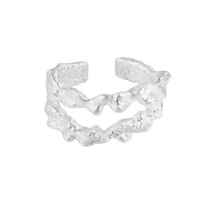 Bague texturée extraterrestre irrégulière R1272