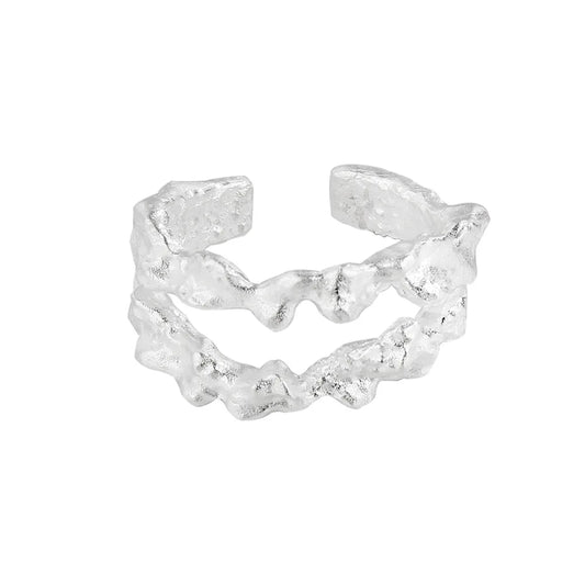 Bague texturée extraterrestre irrégulière R1272