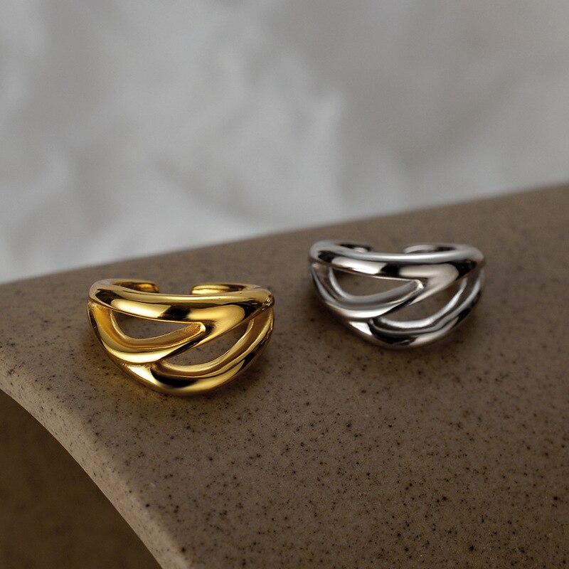 Bijou d'oreille asymétrique abstrait E1070 1 pièce