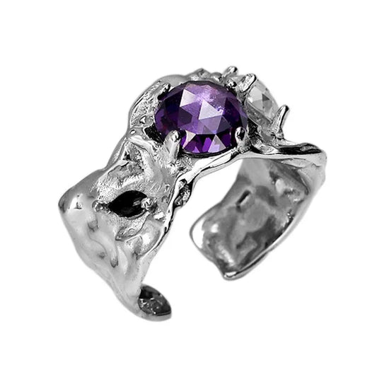 Bague Alien Zircons Violets R1236