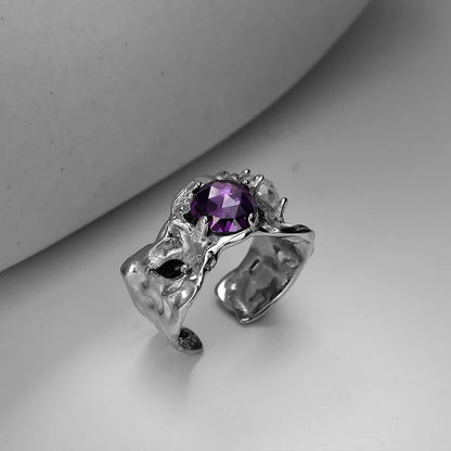 Bague Alien Zircons Violets R1236