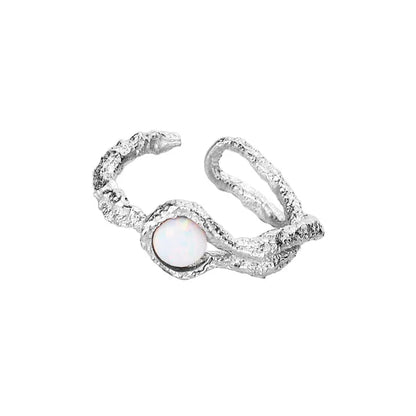 Bague Opale Solitaire Irrégulière R1221