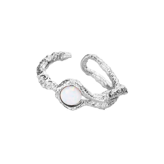 Bague Opale Solitaire Irrégulière R1221