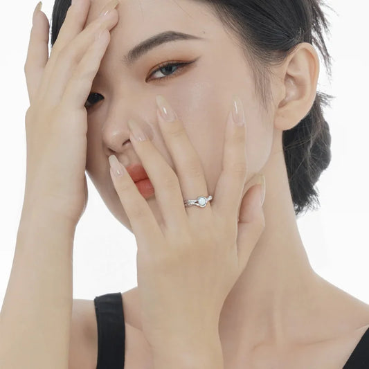 Bague Opale Solitaire Irrégulière R1221