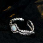 Bague Opale Solitaire Irrégulière R1221